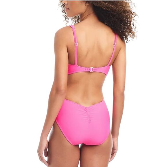 NWT! Bar III Draped Monokini One-Piece Swimsuit in Candy Kiss - Size XL - Picture 2 of 6